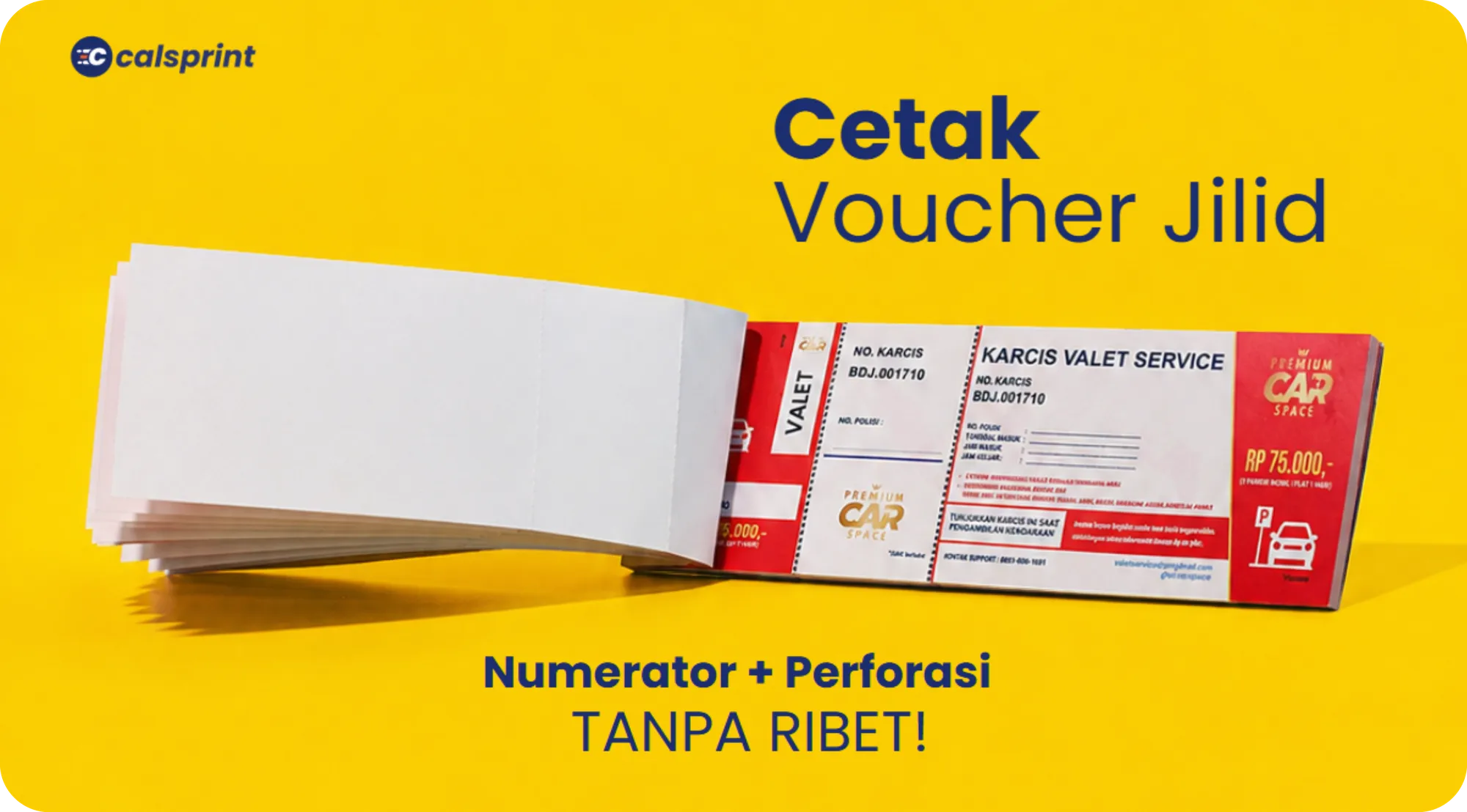 Cetak Voucher Jilid — Numerator + Perforasi, tanpa ribet!
